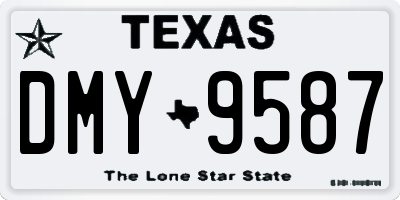 TX license plate DMY9587