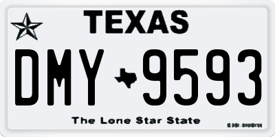 TX license plate DMY9593