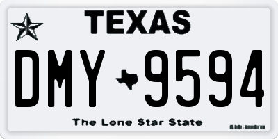 TX license plate DMY9594