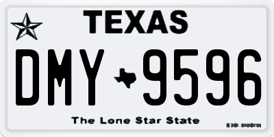 TX license plate DMY9596