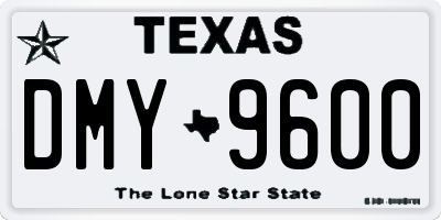 TX license plate DMY9600