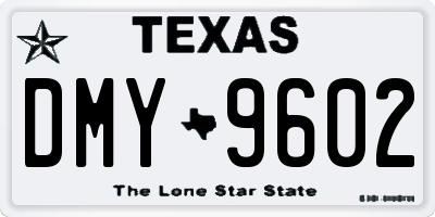 TX license plate DMY9602