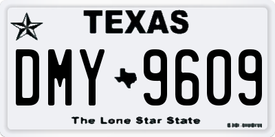 TX license plate DMY9609