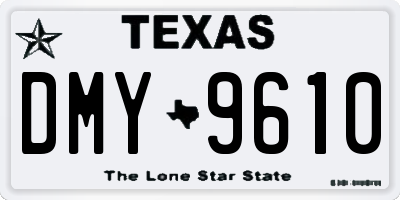 TX license plate DMY9610