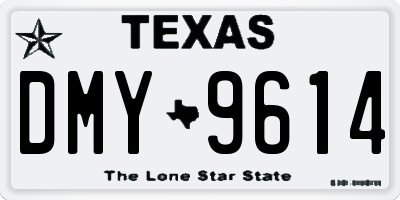 TX license plate DMY9614