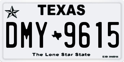 TX license plate DMY9615