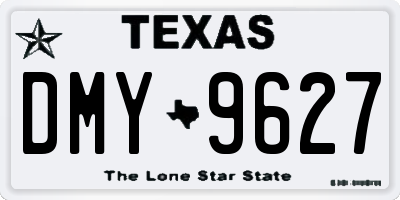 TX license plate DMY9627