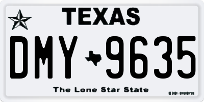 TX license plate DMY9635