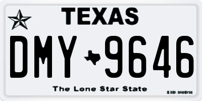 TX license plate DMY9646