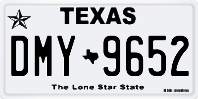 TX license plate DMY9652