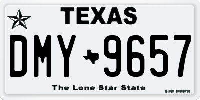 TX license plate DMY9657