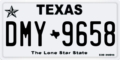 TX license plate DMY9658