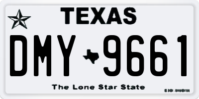 TX license plate DMY9661