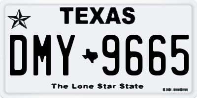 TX license plate DMY9665