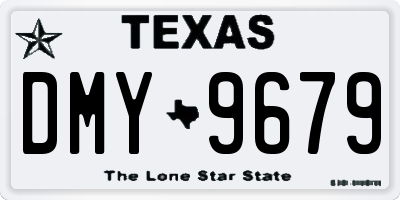 TX license plate DMY9679