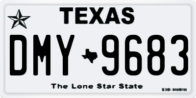 TX license plate DMY9683