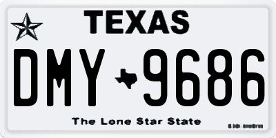 TX license plate DMY9686