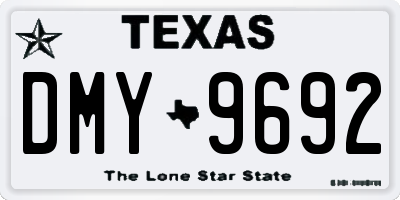 TX license plate DMY9692