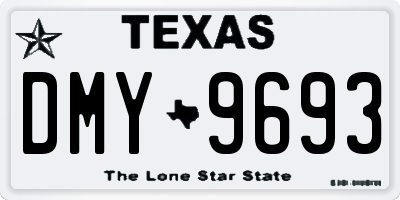 TX license plate DMY9693