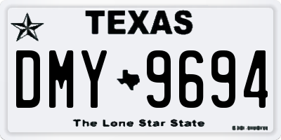 TX license plate DMY9694