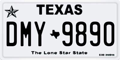 TX license plate DMY9890