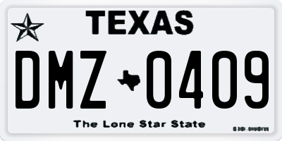 TX license plate DMZ0409