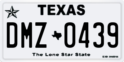 TX license plate DMZ0439