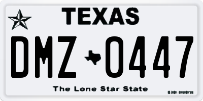 TX license plate DMZ0447