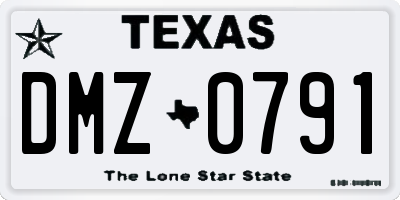 TX license plate DMZ0791