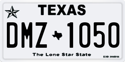 TX license plate DMZ1050