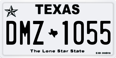 TX license plate DMZ1055