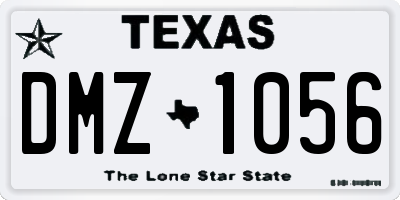 TX license plate DMZ1056