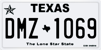 TX license plate DMZ1069