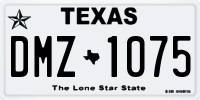 TX license plate DMZ1075