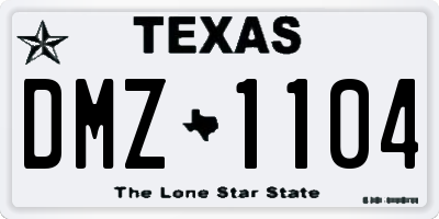 TX license plate DMZ1104