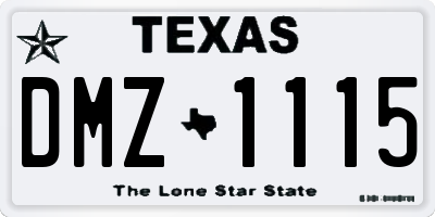 TX license plate DMZ1115