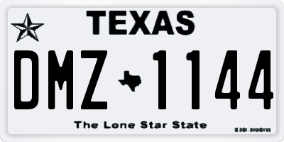 TX license plate DMZ1144