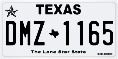 TX license plate DMZ1165