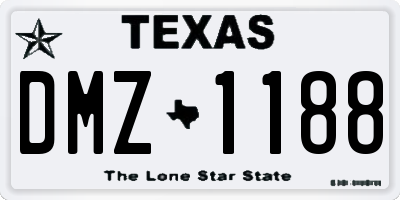 TX license plate DMZ1188