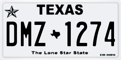 TX license plate DMZ1274