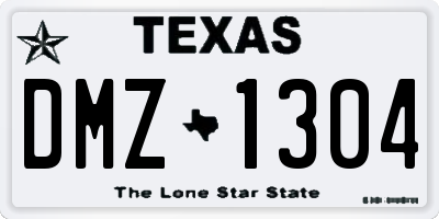 TX license plate DMZ1304