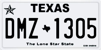 TX license plate DMZ1305