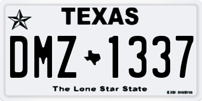 TX license plate DMZ1337