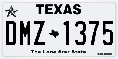 TX license plate DMZ1375