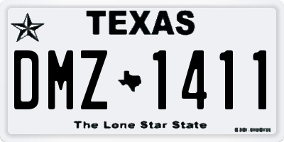 TX license plate DMZ1411