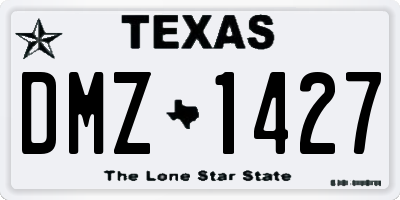 TX license plate DMZ1427