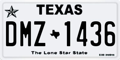 TX license plate DMZ1436