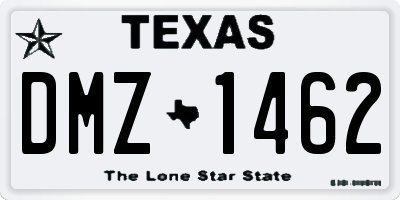 TX license plate DMZ1462