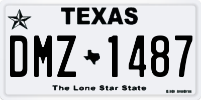 TX license plate DMZ1487