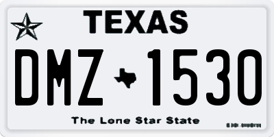 TX license plate DMZ1530